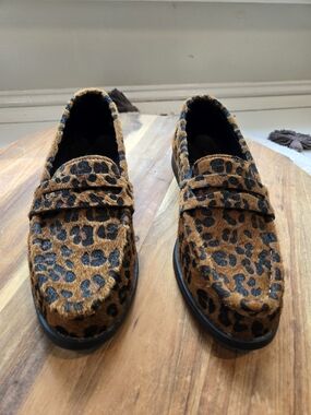 Leopard Print Penny Loafers for Women - Brown Leopard